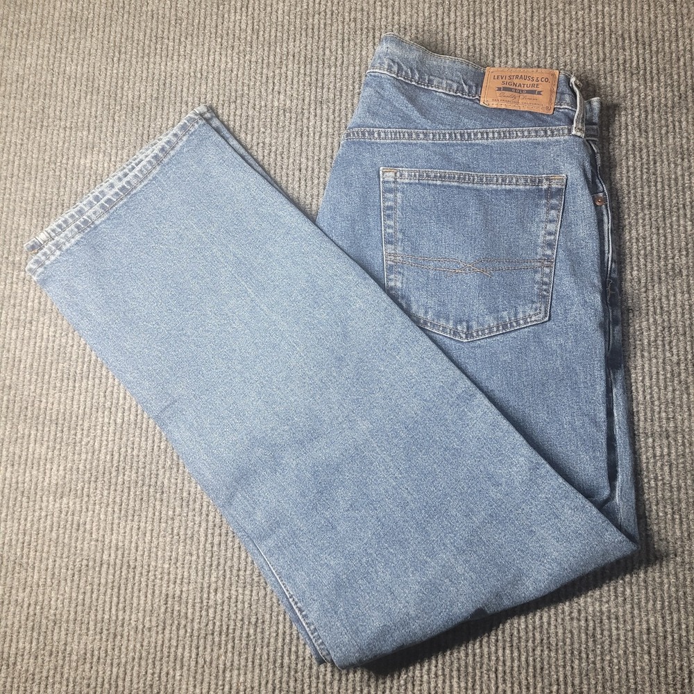 Levi Strauss Signature Gold Jeans Men's 36x34 Relaxed Straight‎ Medium Wash